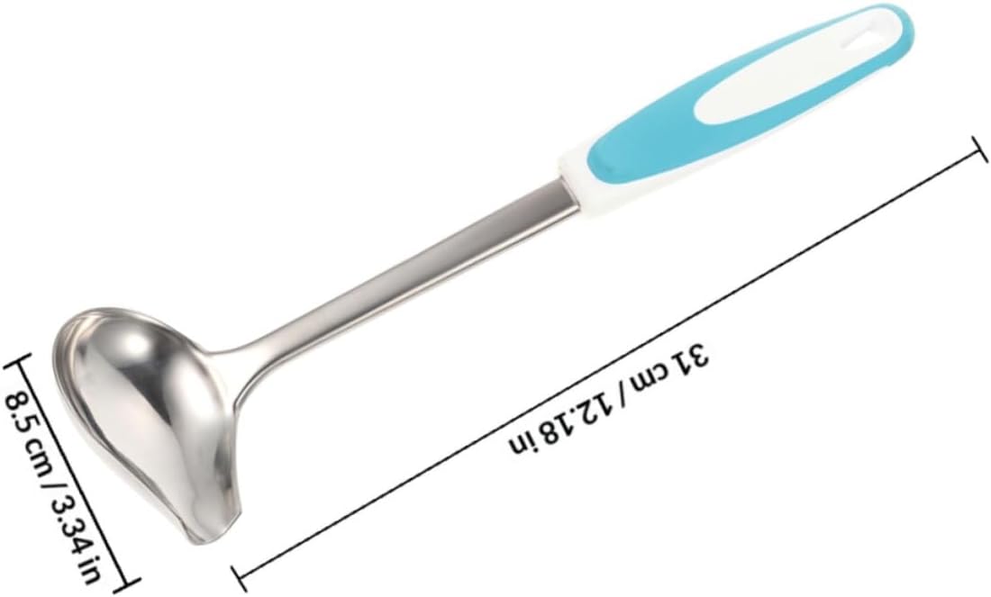MAGICLULU 2pcs Stainless Steel Sauce Spoon with Pouring Spout, Non-slip Small Gravy Ladle Set in Purple and Blue, Hand-polished Dressing and Serving Utensils for Home Kitchen