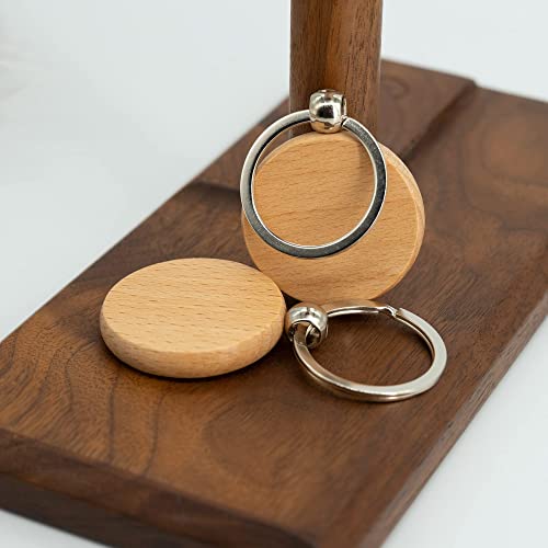 Tforibbon Blank Wooden Key Tag Key Chain Wood Engraving Blanks 20 Pack (Round) #TOP5