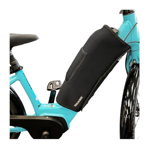 BIKASE E-Bike Battery Cover - Neoprene Electric Bicycle Battery Cover, Water Resistant, Black