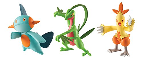 Pokémon Action Pose 3 Pack, Grovyle, Combusken and Marshtomp