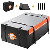 Sailnovo Rooftop Cargo Carrier 15 Cubic, Waterproof Car Roof Bag Soft-Shell Carriers Top Luggage Storage with Slip Mat, 4 Door Hooks & Heavy-Duty PVC for All Vehicle Roof with/Without Rack Cross Bar
