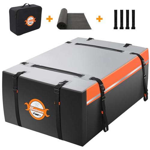 Sailnovo Rooftop Cargo Carrier 15 Cubic, Waterproof Car Roof Bag Soft-Shell Carriers Top Luggage Storage with Slip Mat, 4 Door Hooks & Heavy-Duty PVC for All Vehicle Roof with/Without Rack Cross Bar by Sailnovo - Used condition - US$37.61