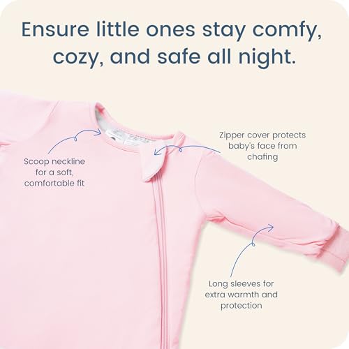 Image of Baby Sleep Sack Long Sleeve Wearable Blanket 1.0 TOG, Premium Soft Infants Warm Sleeping Bags with 2-way Zippers