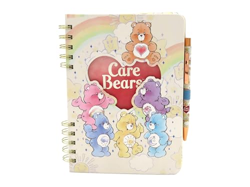 CYPBRANDS Care Bears, Cuaderno, Libreta, A5, Con Pegatinas, Bolígrafo, Oso amoroso, Multicolor, Producto Oficial