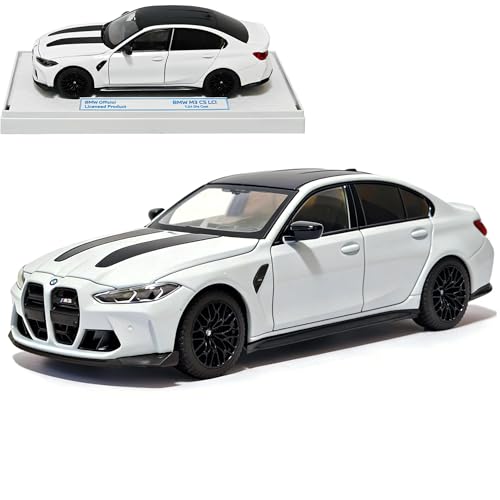 Modelo de auto BMW M3 1:24 color blanco metal miniatura 1