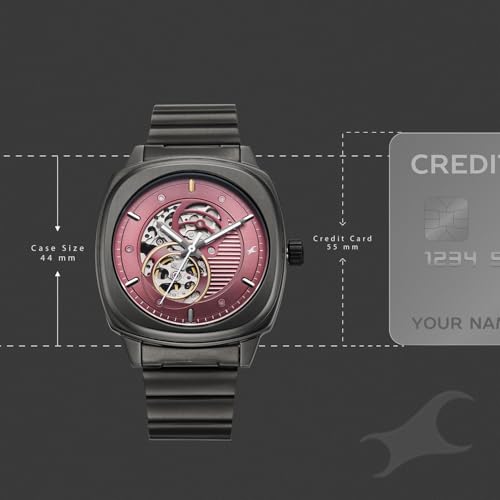 Image of Fastrack Automatics 3.0 Analog with Dusty Rose Dial Gun Stainless Steel Metal Strap Watch for Men - 3333QM01
