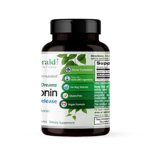 EMERALD LABS Sweet Dreams Melatonin Time-Release - Melatonin Sleep Support Supplement - Supports Healthy Sleep Patterns - 60 Vegetable Capsules (Up to 60-Day Supply) - Image 4