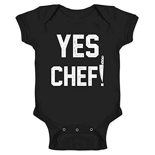 Pop Threads Yes Chef! Large Text Cooking Funny Infant Baby Boy Girl Bodysuit