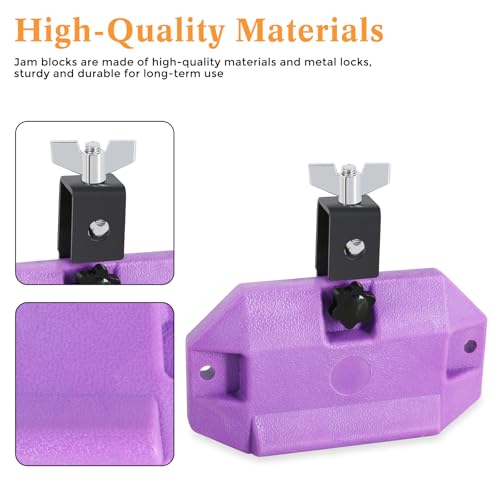 Image of RANMIG Jam Block Medium Pitch Jam Block Percussion 5.9 inch Jam Blocks Plastic Musical Percussion Block,Percussion Instrument Kit for Latin, Jazz, Rock, and Pop,Jam Blocks for Drums (Purple)