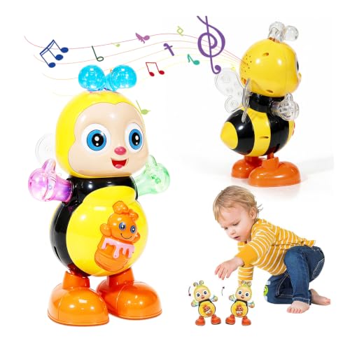 Dosurgorn Dancing Bee Toy with Music & LED Lights Juguete de Abeja Bailarina con Sonidos y Luces para Nios Preschool Sensory Learning Toy for Toddlers
