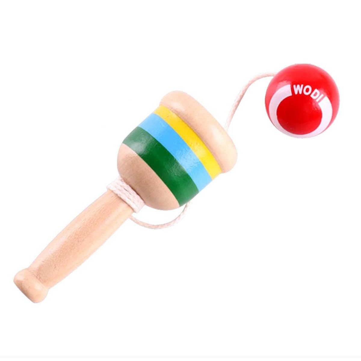 VOANZO 2pcs Wooden Ball Catchers Skill Cup Hand-Eye Coordination Traditional Game Mini Cup Ball Game Toss and Catch Activity Set for Outdoor and Indoor Fun - Image 2
