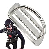 Facynde Tauchgürtelschnalle - Rechtwinkliger D-Ring-Gürtelhalter - Edelstahl, hochbeständiges Tauchzubehör zum Surfen, Tauchen, Angeln, Tauchen und Klettern, mit Sägezahndesign