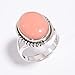 Natural Pink Opal Oval Cabochon Gemstone Handmade Solitaire Ring, 925 Sterling Silver Wedding Gift Jewelry (6.5)