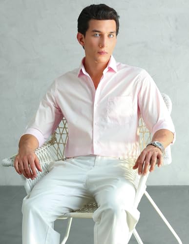 Image of Arrow Slim Fit Mens Formal Shirt - 100% Cotton, Breathable & Comfortable, Full Sleeves Shirts for Men