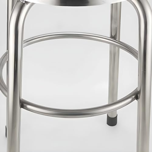 Taburete de bar estilo industrial, asiento redondo de acero inoxidable, para cocina (4 unidades, taburete corto de 20 pulgadas de altura) miniatura 5