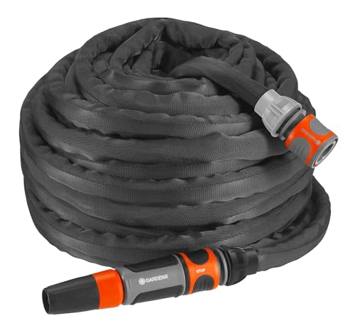 Gardena Textilschlauch Liano Set 20m: flexibler und robuster Gartenschlauch...