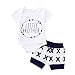 Produktbild Hirolan Säugling Baby Spielanzug Schlafanzüge Babykleidung Jungen Schlupfhose Kleidung Brief Romper + Shorts Outfits Babywäsche Kinderklamotten Neugeborene Kleidung