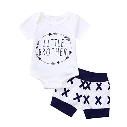 Preisvergleich Produktbild Hirolan Säugling Baby Spielanzug Schlafanzüge Babykleidung Jungen Schlupfhose Kleidung Brief Romper + Shorts Outfits Babywäsche Kinderklamotten Neugeborene Kleidung