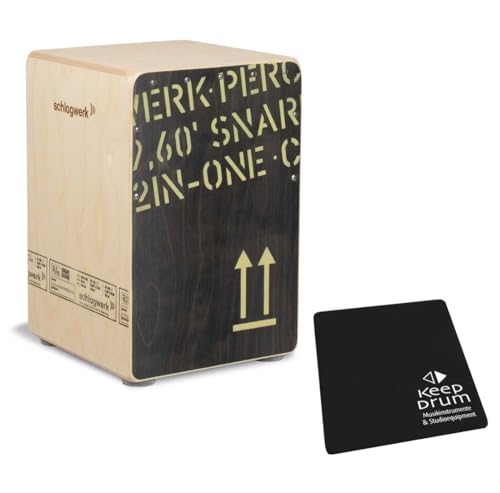 Schlagwerk CP 403 BLK 2inOne Snare Cajon Medium Black Edition + keepdrum Pad Sitzauflage