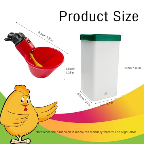 Cyrading 2 peças sistema de bebedouro automático copos de água para pintinhos 1l pendurado preenchim