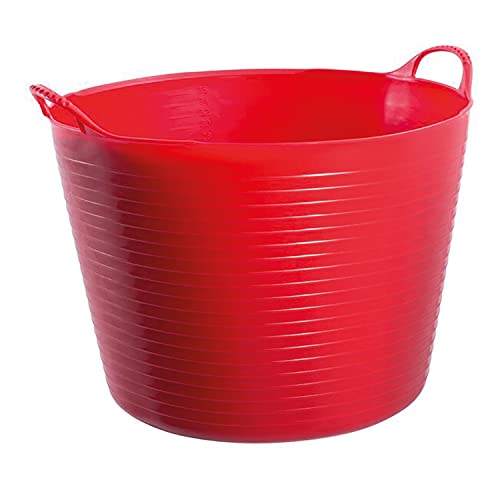 Gardeners Supply Company Large Garden Tubtrugs | Multi Use Outdoor Garden Harvest Basket Storage, & Bucket | Ideal for Yard Gardening, Carrying and Crops Harvesting | 11 Gallon Capacity - Red