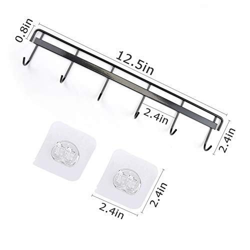 Yizhi WHITE KITCHEN UTENSIL RACKS Adhesive Wall Hooks Rack Kitchen Rail, Space Saving Utensil Holder No Drilling Wall Mounted Accessory Hanger thumb #4
