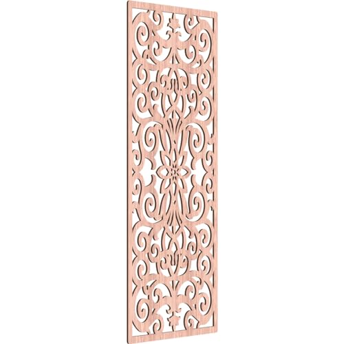 Image of Buel Decorative Pierced Fretwork Wood Wall Panels, 33 3 /8 inchW x 84 3 /8 inchH x 3 /8 inchT, Walnut