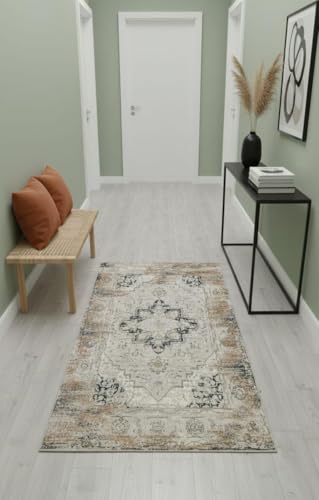 Image of Silk Touch Carpet for Living Room Bedroom 3x5 Feet (90x150 CM) | Washable Anti-Skid Galicha | Faded Carpets | Stain-Resistant Floor Rug