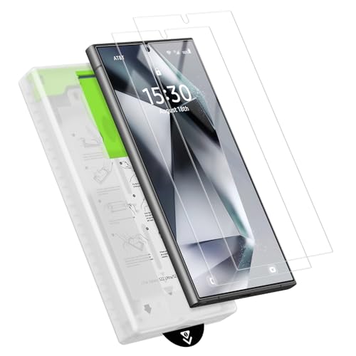 Sombbry 2 Pack Samsung Galaxy S24 Ultra HD Clear Screen Protector, PET Film with Auto Dust Elimination Cabin, Anti-Glare, Sensitive Touch, Bubble-Free, Case Friendly
