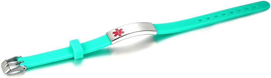 Free Engraving Personalised Medical Alert Bracelets for Men Women，Adjustable Silicone Emergency Identification Wristband, Medical ID Bracelet Customized, with Medical Card