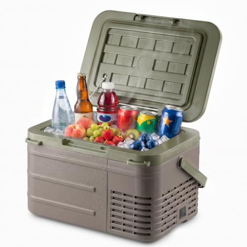 Image of 12 Volt Refrigerator, 11QT Mini Portable Car Fridge, Freezer Compressor Electric Cooler -4℉~68℉, 12 /24V DC 100-240V AC for Truck Van RV SUV Travel Camping Road Boat Trips