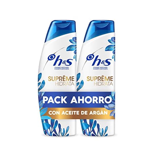 Head & Shoulders Supreme Hidrata Champú Anticaspa Pelo Seco - 2 Recipientes de 300 ml - Total: 600 ml