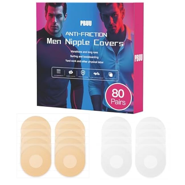 Nipple Covers for Men,100Pcs(50Pairs)/160Pcs(80Pairs) Mens Nipple Covers,Anti-Chafing Nipple Covers Men
