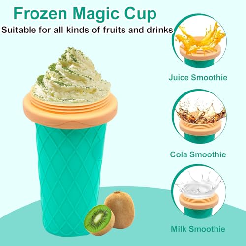 Slushie Maker Cup – DIY Magic Quick Frozen Smoothies Becher für hausgemachte Milchshake-Eismaschine, Kühlbecher, doppellagiger Squeeze Slushy Maker Cup, Geburtstag lustige Geschenke für Kinder & – Bild 3