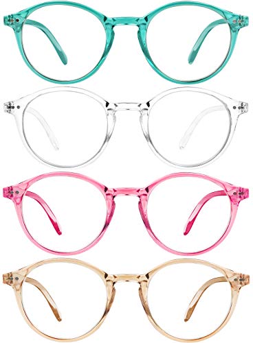 Image of Yogo Vision Blue Light Blocking Glasses Men Women Computer Anti Eyestrain Glasses Round Frame Blue Light Blocker Eyeglasses