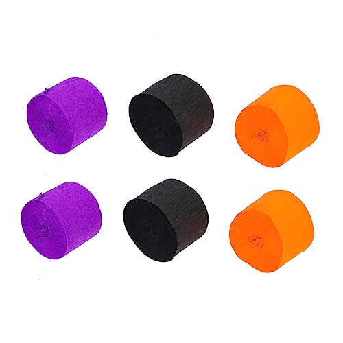 VILLCASE 6 Roll Crepe Paper Streamers for Halloween Wedding Decorations Fall Party Streamer Banners DIY Craft