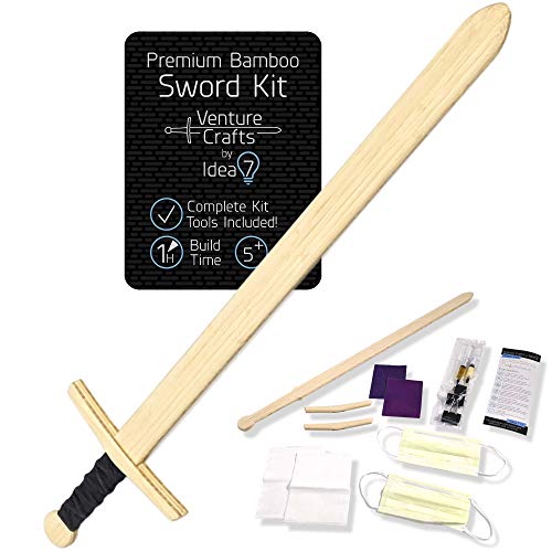 Premium Bamboo Sword Kit - Fun craft project - Build a durable wooden toy sword that will last!