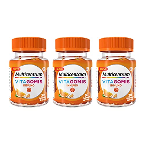 Multicentrum Vitagomis Inmuno, Complemento alimenticio en gominola para adultos, multivitamínico específico Inmunidad, pack de 3x30 gominolas Cover