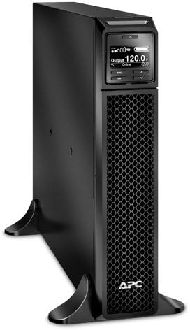 Vinklet front view af APC Smart-UPS SRT1000XLA, der viser dens kompakte design.