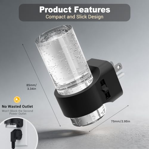 Image of JandCase Night Lights Plug into Wall, Mini Night Light with 3 Colors