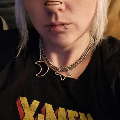 Acun Star and Moon Chain Necklace For Women O Ring Slip Chain Chokers Rhinestone Lust Chain Submissive Collar Choker2