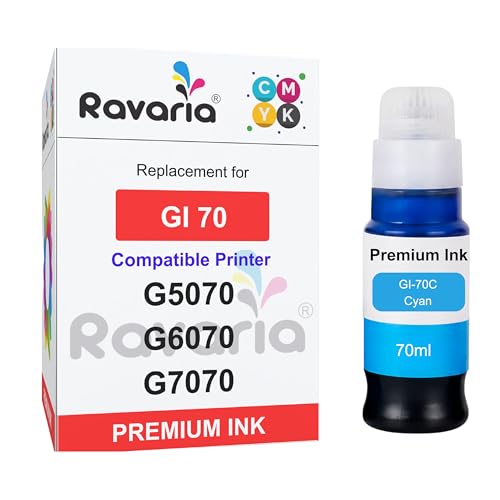 Image of GI 70 Compatible Ink for Canon Pixma G5070 G6070 G7070 Printer (GI 70 Cyan Ink 1 Pcs)