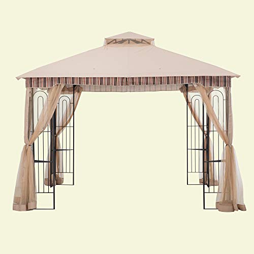 Sunjoy 110109492 Original Replacement Canopy for Lansing Gazebo (10X10 Ft) L-GZ747PST-A Sold at Homedepot, Sesame