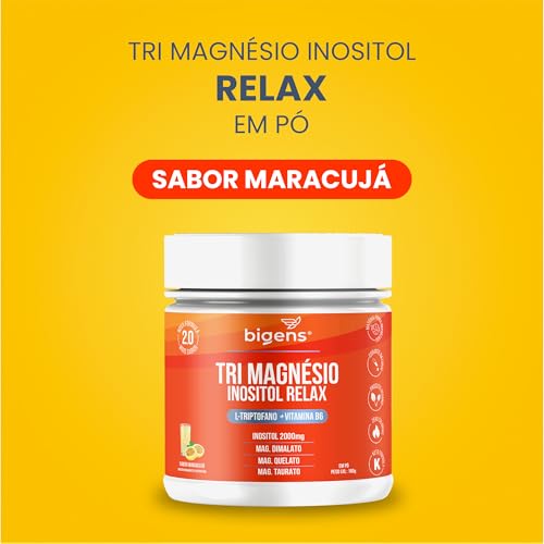 Tri Magnésio (dimalato, quelato, taurato) Inositol Relax, 180g, Biogens (Maracujá)