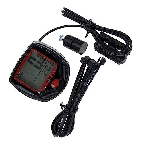 Abaodam 2 Sets Multi Function Bike Speedometer Odometer Easy Install Cycling Accessory with LCD Display Backlight for Outdoor Riding Performance Monitoring