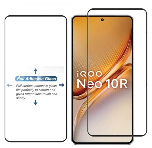 Image of FabeKee Tempered Glass Screen Protector Compatible For Black Cellphone With Edge To Edge Coverage And Easy Installation Kit (Transparent, iQOO Neo 10R 5G)