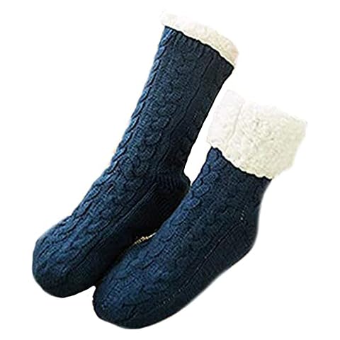 PreSox Women’s Thick Knit Skid proof Warm Casual Floor Carpet Socks (01BLK) Cover