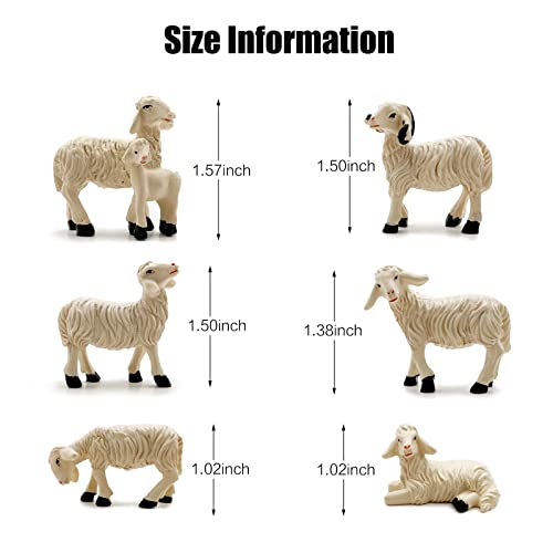 Miniature Garden Figurines Set Of 6 Garden Sheep Statues Outdoor Decor Garden Art Outdoor For Fall Winter Garden Decor Outdoor Statue For Patio, Lawn, Yard Decoration, Housewarming Garden Gift (Sheep) #TOP4