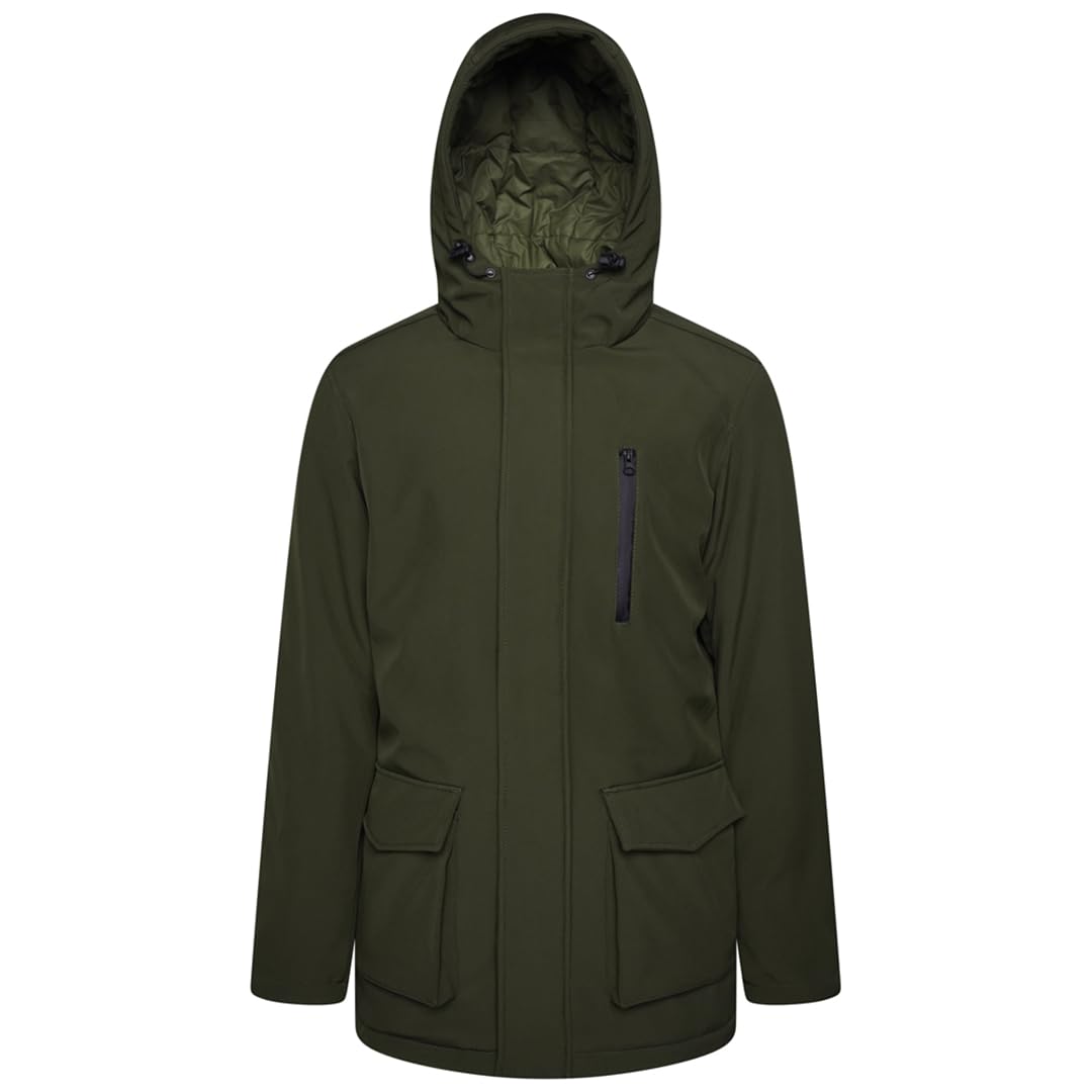 Kam Men's Green Jeanswear Long Heavyweight Quilted Soft Shell Coat - 4XL