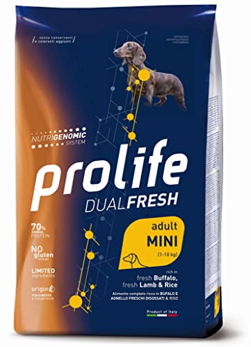 Prolife Dual Fresh Adult Buffalo Fresco, Agnello Freso & Rice - Mini. Confezione Da 2 Kg